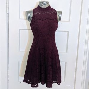 Purple Wine Lace Dress